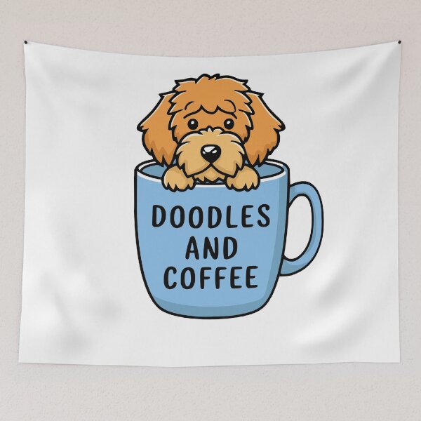 Item preview, Doodles And Coffee! Cute Golden Doodles designed and sold by PMCreative.