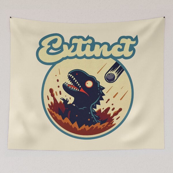 Item preview, Funny Dinosaur in Apocalypse with Meteor Showers – "EXTINCT" Design designed and sold by GALUMARKET.