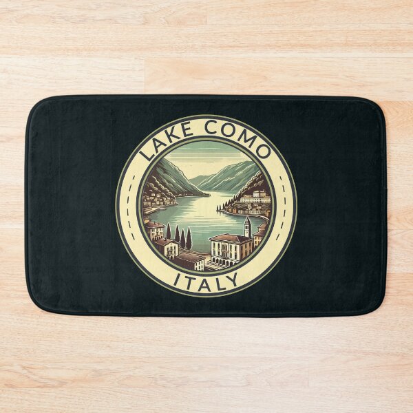Item preview, Lake Como Italy Illustration Travel Art Badge designed and sold by KrisSidDesigns.