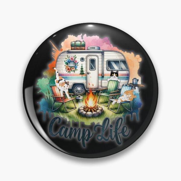 Item preview, Cute cats life camp camper vacation relaxation designed and sold by MatysDesign.