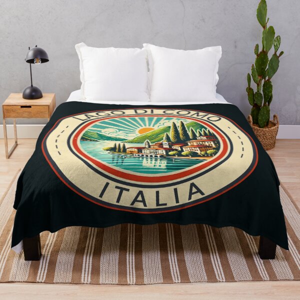 Item preview, Lago di Como Italia Illustration Travel Art Badge designed and sold by KrisSidDesigns.