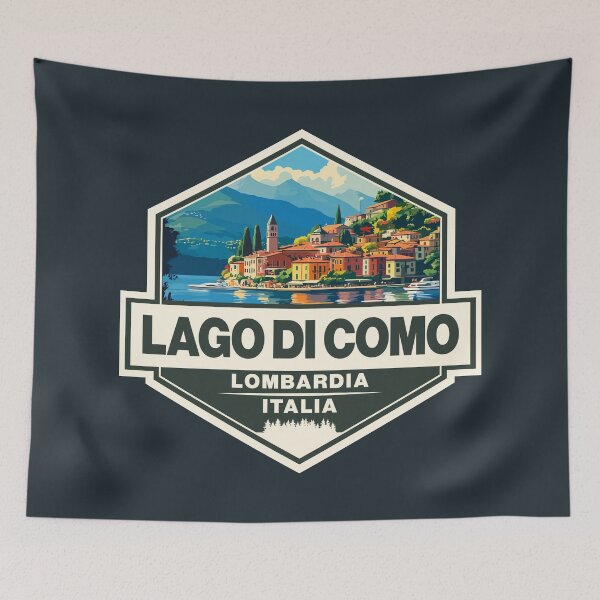 Item preview, Lago di Como Italia Travel Art Emblem designed and sold by KrisSidDesigns.