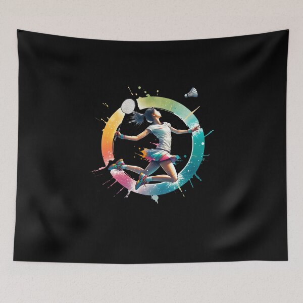 Item preview, Badminton Player with Shuttlecock Smash Hand designed and sold by Shirt-Expert.