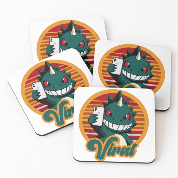 Item preview, Retro Dinosaur Taking a Selfie with "VIRAL" Caption – Fun and Quirky Design designed and sold by GALUMARKET.