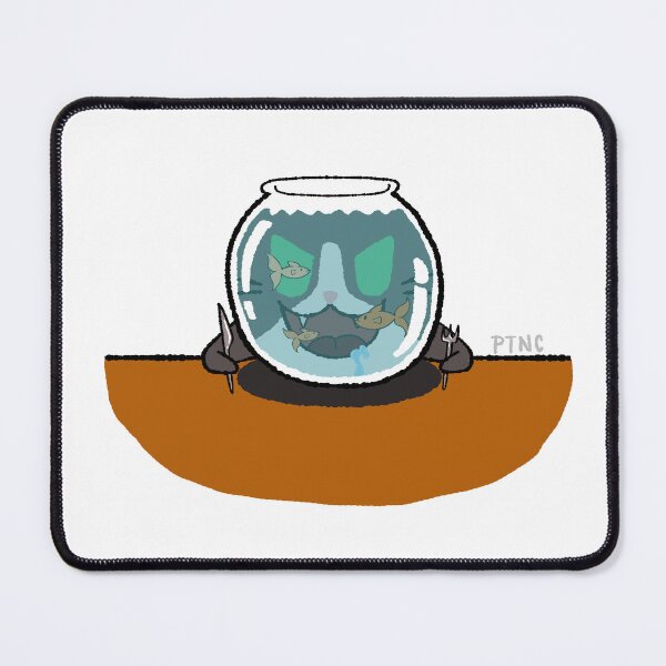 Item preview, Pudge looking through fish bowl designed and sold by PudgeTheCat.