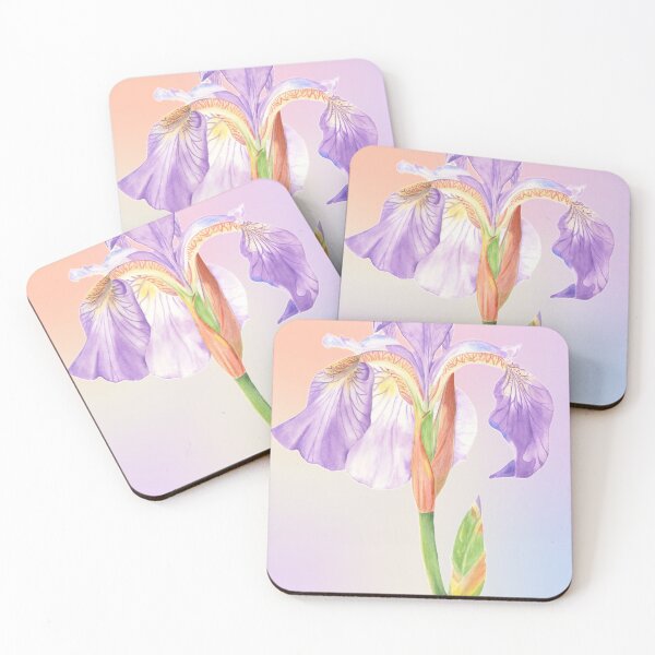 Item preview, Watercolour purple Iris watercolor floral artwork aquarelle. designed and sold by Yarlseri.