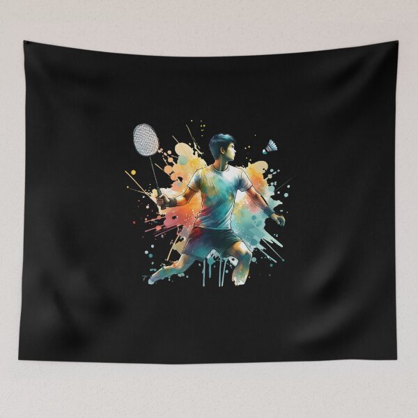 Item preview, Badminton Player with Shuttlecock Smash Hand designed and sold by Shirt-Expert.