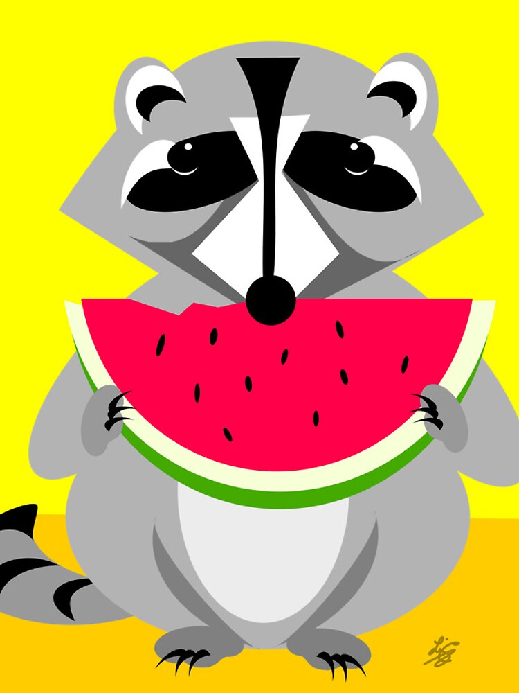 Thumbnail 4 of 4, Samsung Galaxy Phone Case, Abstract Raccoon Eating Watermelon designed and sold by studioart.