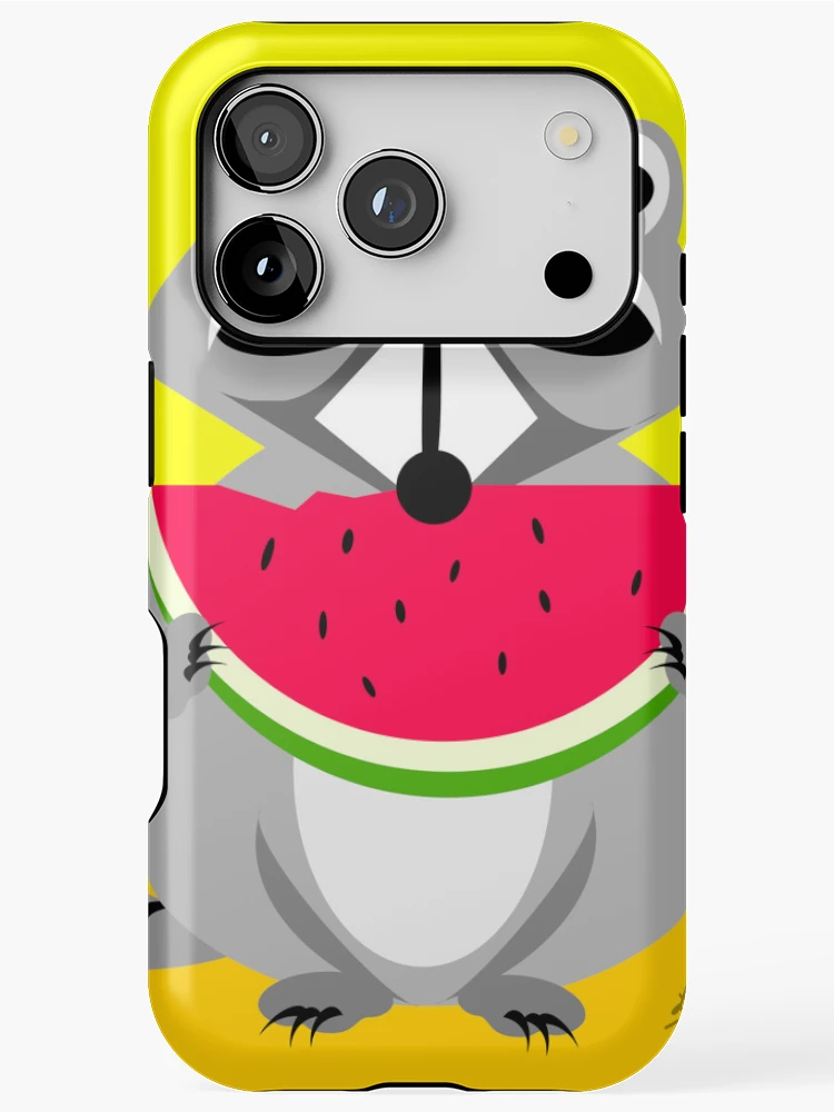 Thumbnail 1 of 4, iPhone Case, Abstract Raccoon Eating Watermelon designed and sold by studioart.