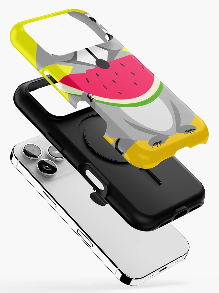 Thumbnail 2 of 4, iPhone Case, Abstract Raccoon Eating Watermelon designed and sold by studioart.