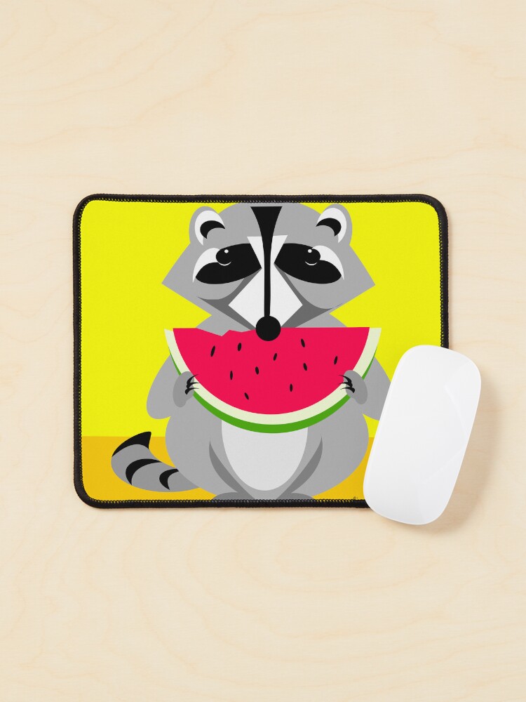 Thumbnail 1 of 5, Mouse Pad, Abstract Raccoon Eating Watermelon designed and sold by studioart.