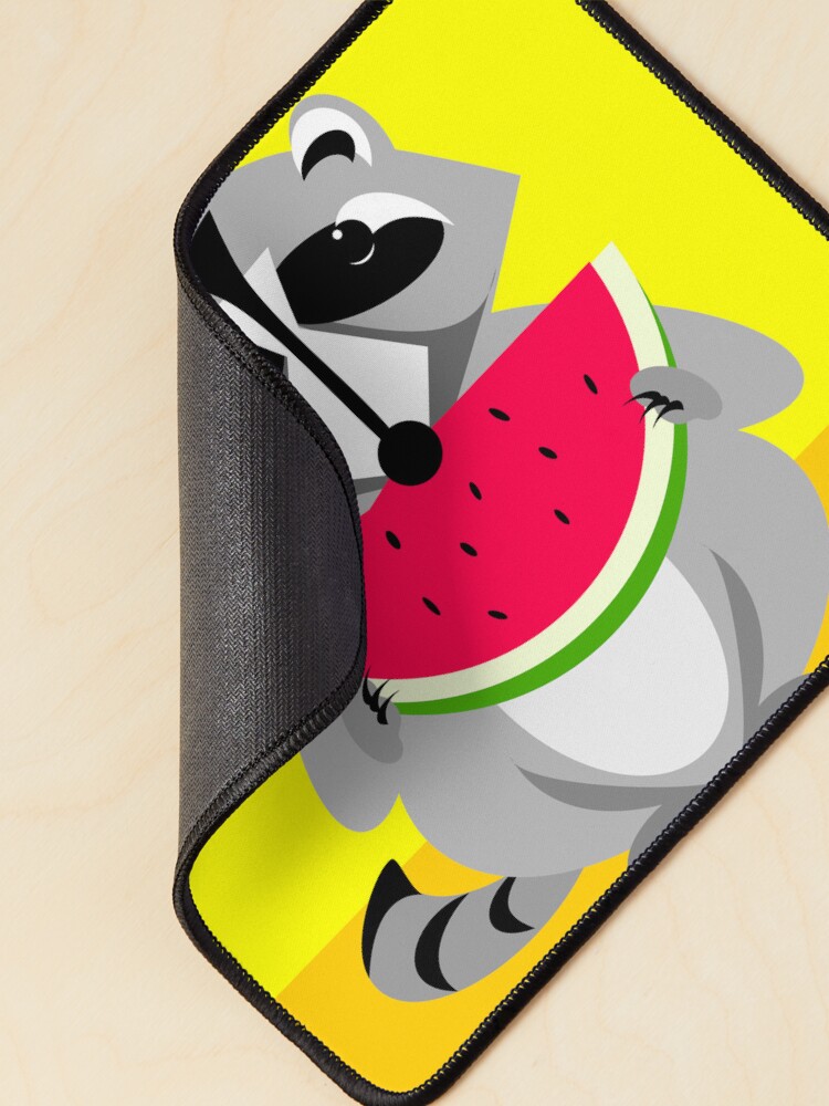 Thumbnail 2 of 5, Mouse Pad, Abstract Raccoon Eating Watermelon designed and sold by studioart.