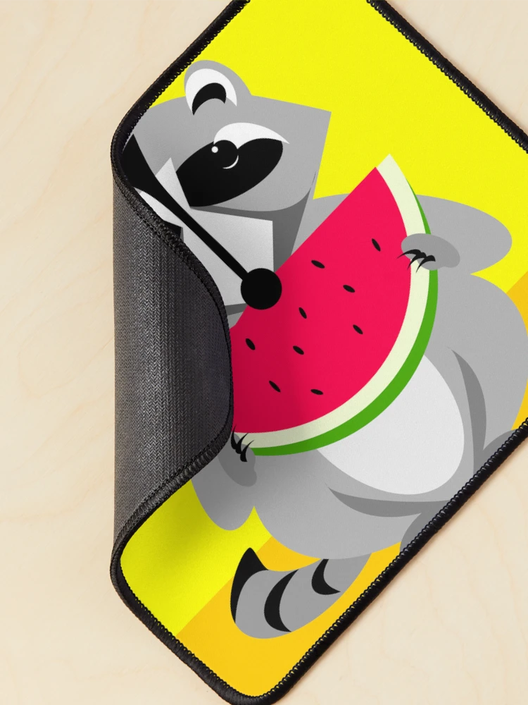 Thumbnail 2 of 5, Mouse Pad, Abstract Raccoon Eating Watermelon designed and sold by studioart.