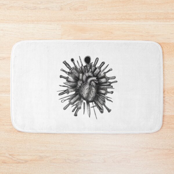 Item preview, Anatomy of Agony: A Monochromatic Illustration of a Heart Pierced by Blades designed and sold by TrendTrove1.