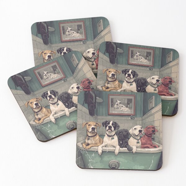 Item preview, Dogs in the Bathroom designed and sold by patternshoprad.