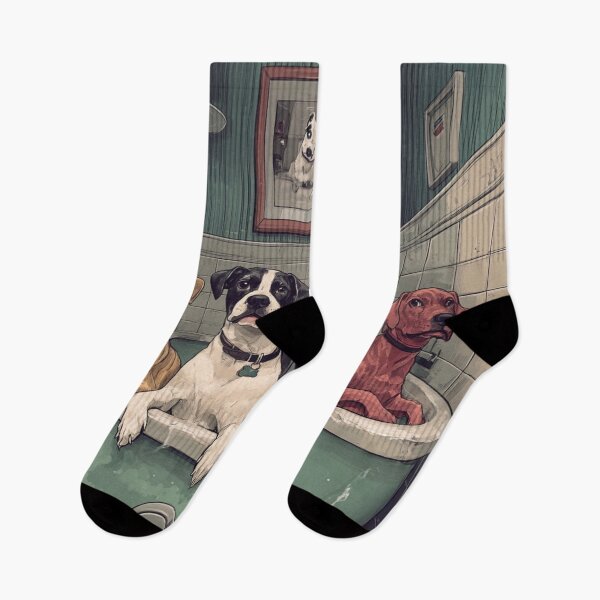 Item preview, Dogs in the Bathroom designed and sold by patternshoprad.