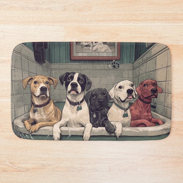 Item preview, Dogs in the Bathroom designed and sold by patternshoprad.