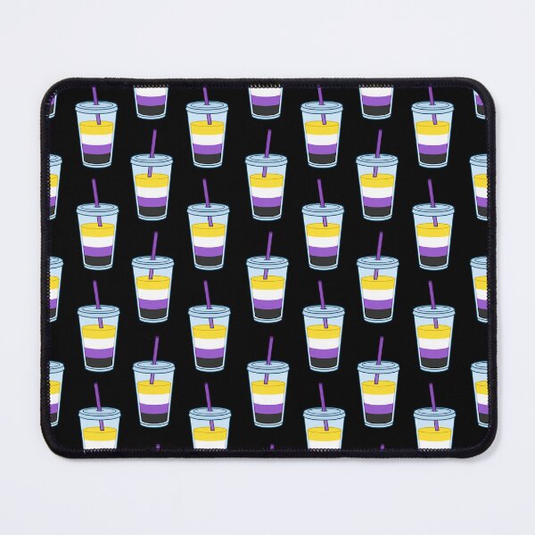 Item preview, Pattern of Plastic Coffee Cups with Straws Nonbinary Flag designed and sold by AroAxel.