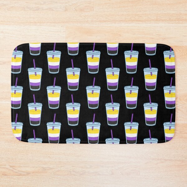 Item preview, Pattern of Plastic Coffee Cups with Straws Nonbinary Flag designed and sold by AroAxel.