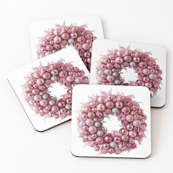 Item preview, Pink Christmas Wreath With Feathers | White designed and sold by PinkGoddessLove.