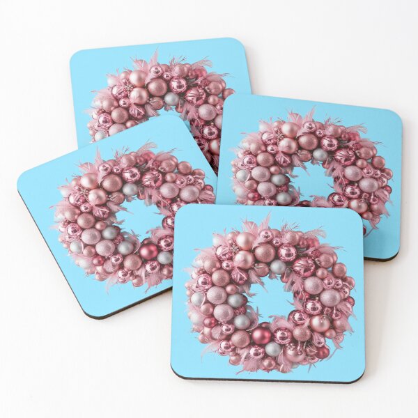 Item preview, Pink Christmas Wreath With Feathers | Blue designed and sold by PinkGoddessLove.