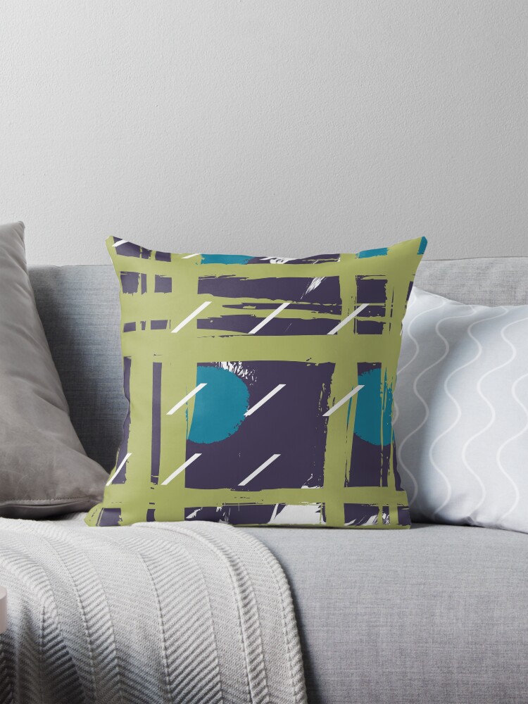 Thumbnail 1 of 4, Pillow, Modern Tartan designed and sold by HoopandHoller.