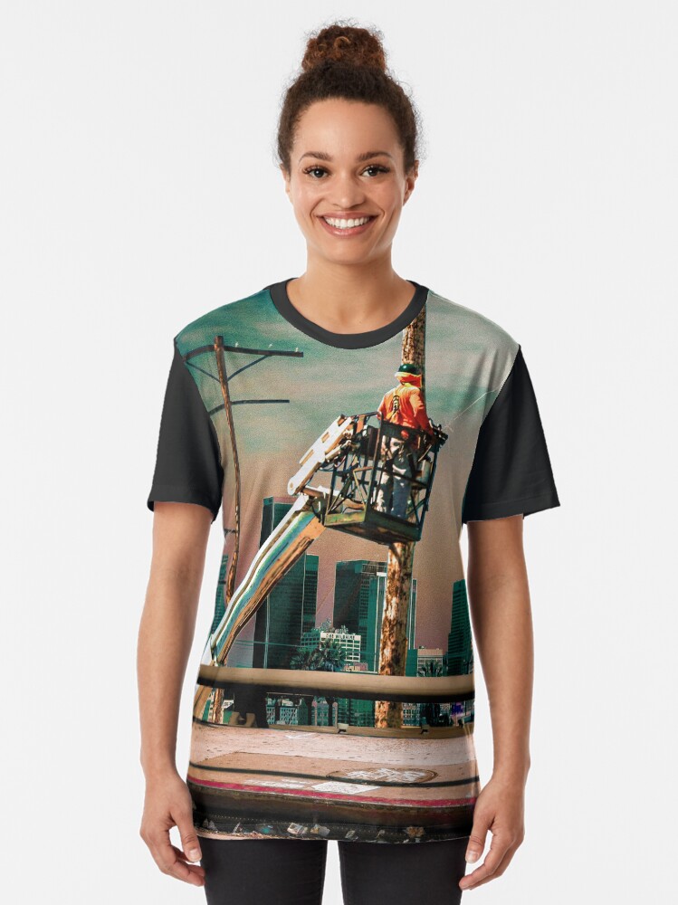Alternate view of Retro LA Utility Worker Graphic T-Shirt