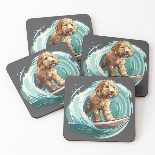Artikelvorschau, Surfender Goldendoodle entworfen und verkauft von VelvetRoom.
