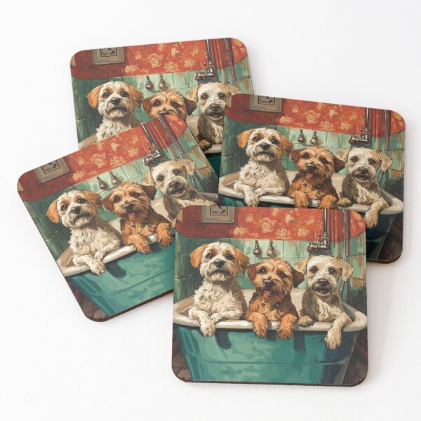 Item preview, Bathroom Puppies designed and sold by patternshoprad.