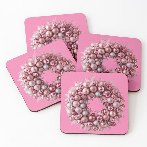 Item preview, Pink Christmas Wreath With Feathers | Light Pink designed and sold by PinkGoddessLove.