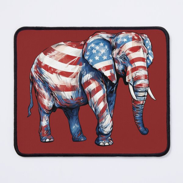 Item preview, Republican Elephant Symbol Wearing American Flag designed and sold by TamarackFlair.