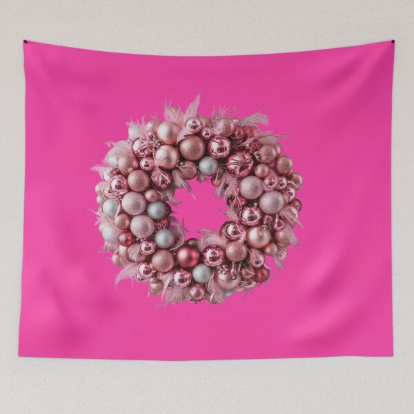 Item preview, Pink Christmas Wreath With Feathers | Pink designed and sold by PinkGoddessLove.
