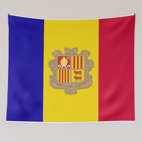 Item preview, Flag of Andorra designed and sold by TinaJostDesigns.