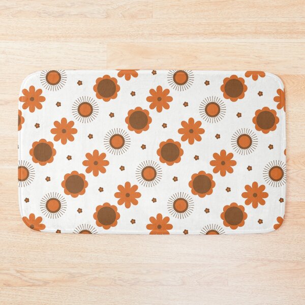 Item preview, Retro Orange and Brown Floral designed and sold by MadeByGeeClowes.