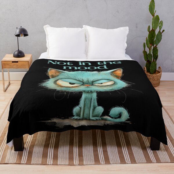 Item preview, Green cat not in the mood designed and sold by MatysDesign.