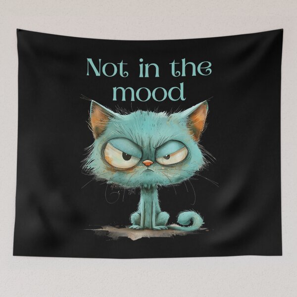 Item preview, Green cat not in the mood designed and sold by MatysDesign.