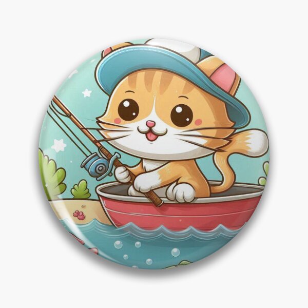 Item preview, Cute Kitten Fishing On A Boat designed and sold by boomfire153.