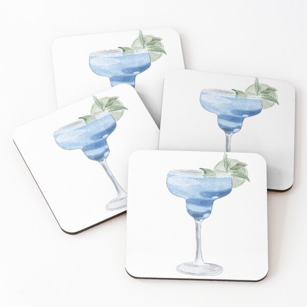 Item preview, Blue Cocktail Watercolor Illustration designed and sold by sandexperiment.