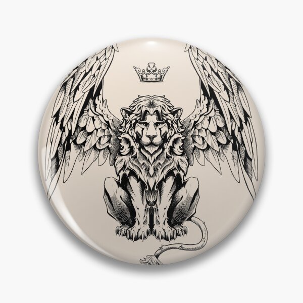 Item preview, Winged Lion with Crown Design - Lined Version designed and sold by MichaelHoweArts.