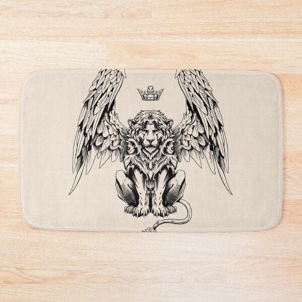 Item preview, Winged Lion with Crown Design - Lined Version designed and sold by MichaelHoweArts.