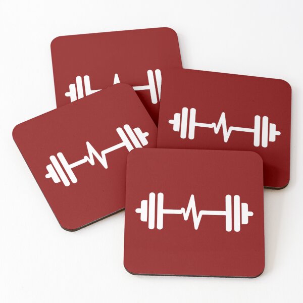 Item preview, A heartbeat line incorporated into the shape of a barbell designed and sold by 123ks.