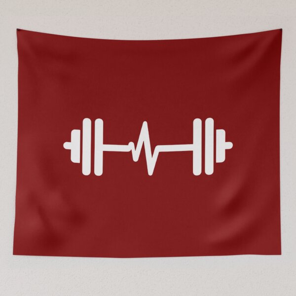 Item preview, A heartbeat line incorporated into the shape of a barbell designed and sold by 123ks.