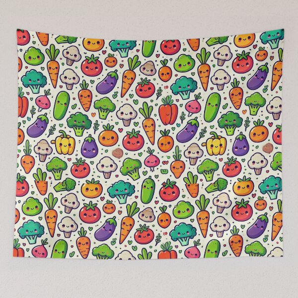 Item preview, Cute Cartoon Vegetable Seamless Pattern designed and sold by Chokhdi289shop.