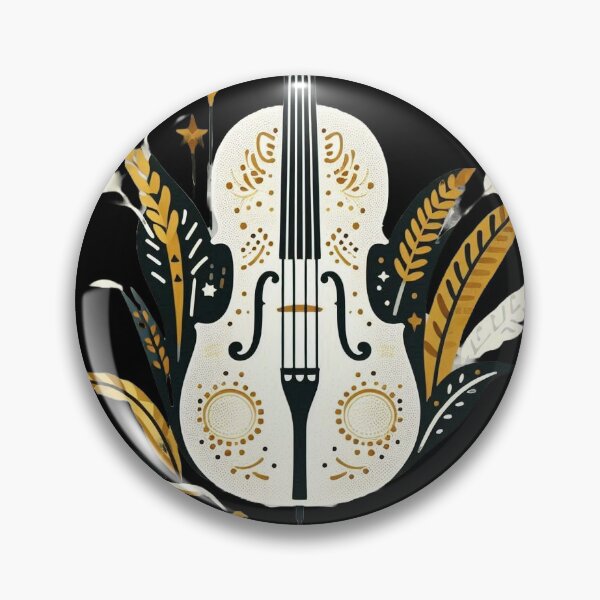 Item preview, A cello illustration in a Scandinavian folk art style, with suns and moons in maple and beige colors designed and sold by NineSketch.