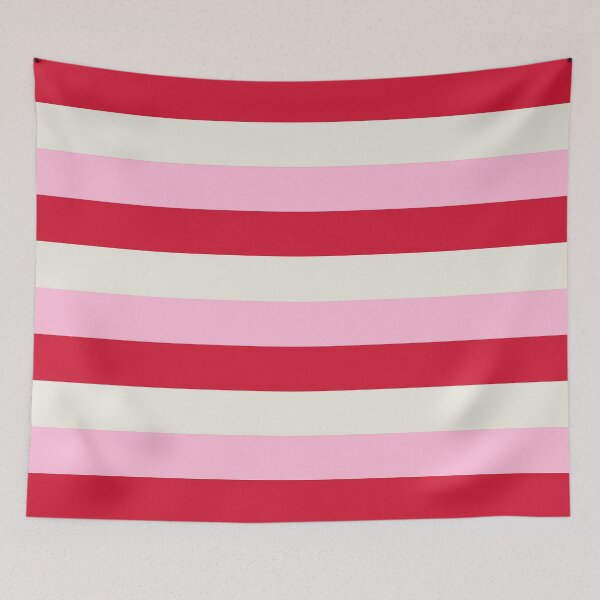 Item preview, 3 RED, COTTON CANDY PINK and CREAM Horizontal STRIPES designed and sold by RachelMacht.