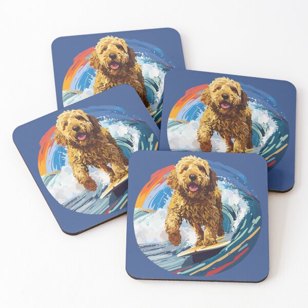 Artikelvorschau, Surfender Goldendoodle entworfen und verkauft von VelvetRoom.