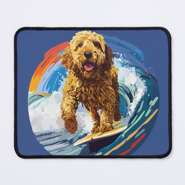 Item preview, Surfing Goldendoodle designed and sold by VelvetRoom.