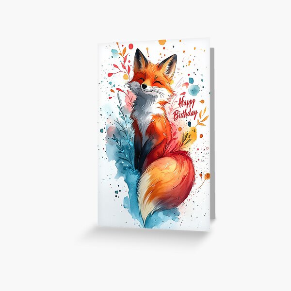 Item preview, Fox Happy Birthday designed and sold by Maverick Souls.
