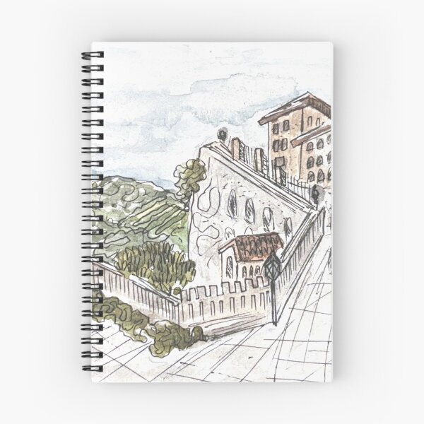 Item preview, Orvieto Street Watercolor Illustration  designed and sold by kriti130.