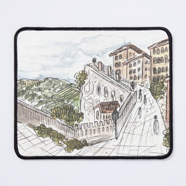 Item preview, Orvieto Street Watercolor Illustration  designed and sold by kriti130.